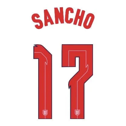 England 2020/22 Home Sancho #17 Jersey Name Set 1