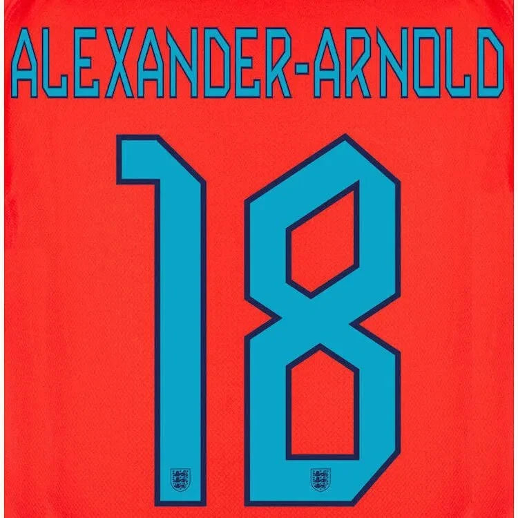 England 2022-23 Away Alexander-Arnold #18 Jersey Name Set 1