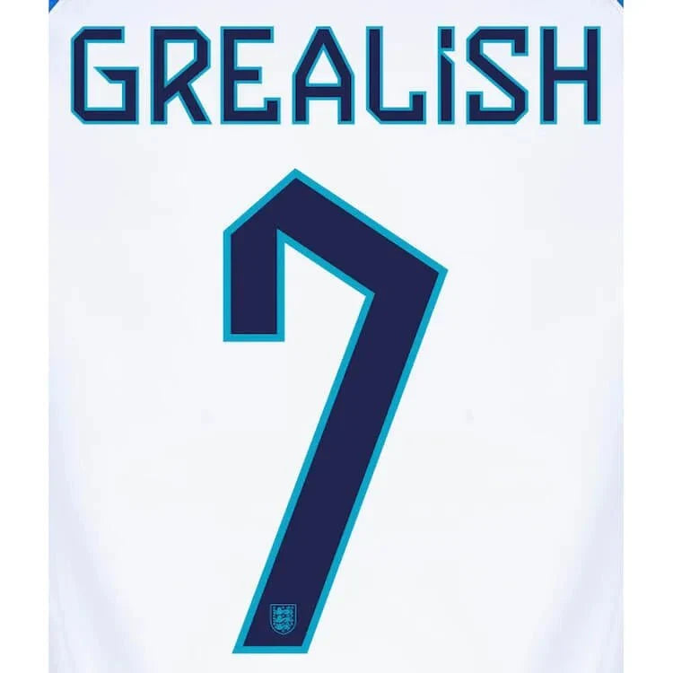 England 2022-23 Home Grealish #7 Jersey Name Set 1