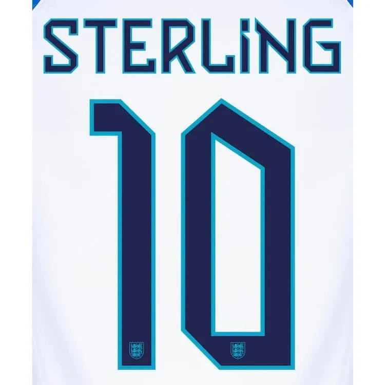 England 2022-23 Home Sterling #10 Jersey Name Set 1