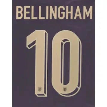England 2024/25 Away Bellingham #10 Youth Jersey Name Set 1