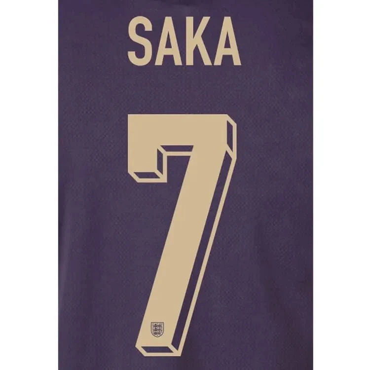 England 2024/25 Away Saka #7 Jersey Name Set 1