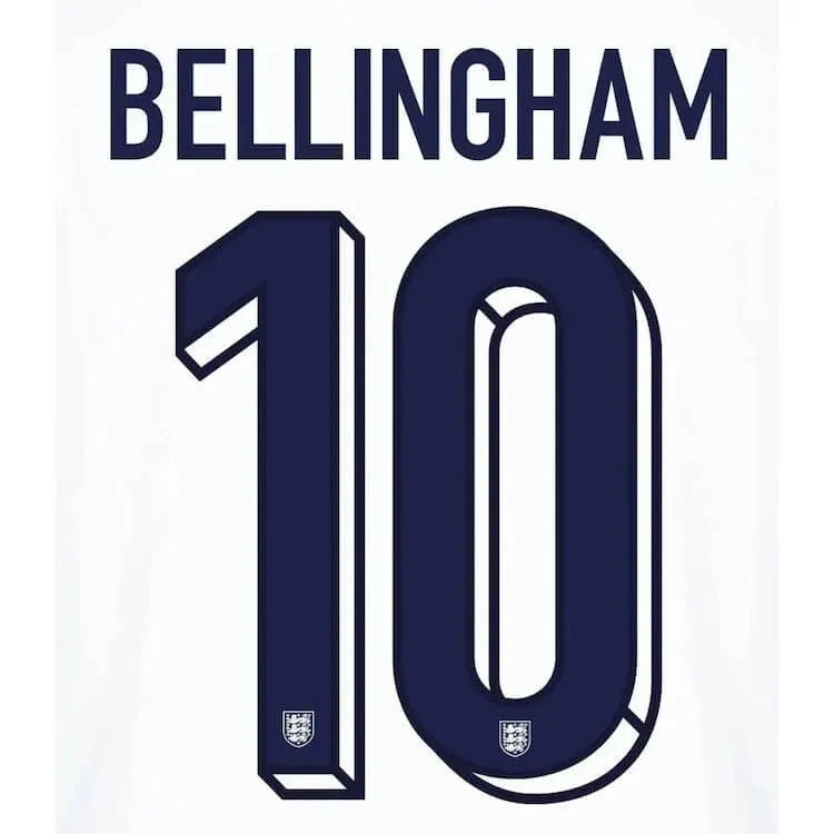 England 2024/25 Home Bellingham #10 Youth Jersey Name Set 1