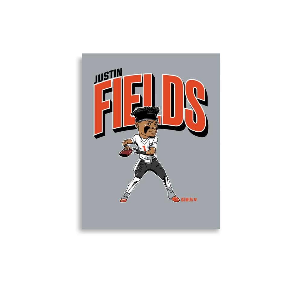 Justin Fields: Caricature Art Print 2
