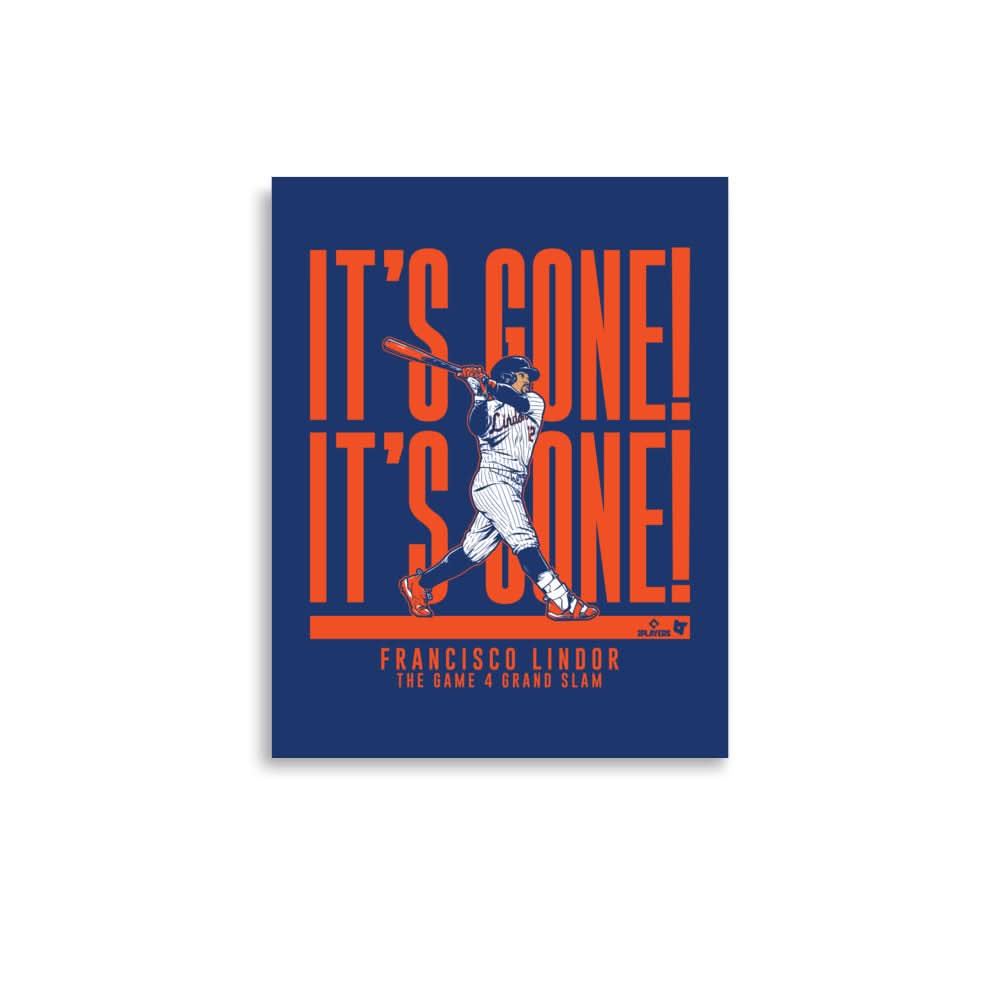 Francisco Lindor: It's Gone! It's Gone! Art Print 1