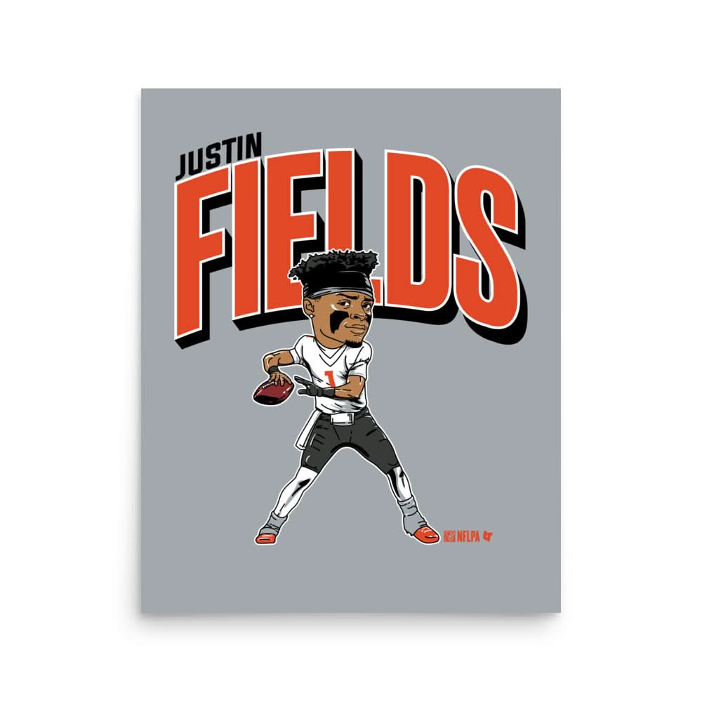 Justin Fields: Caricature Art Print 1