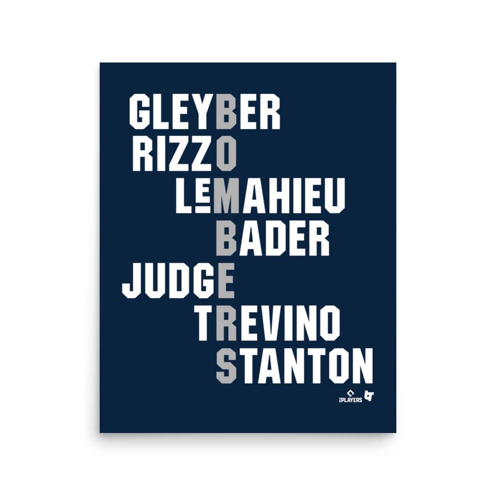 Bombers Names Art Print 2