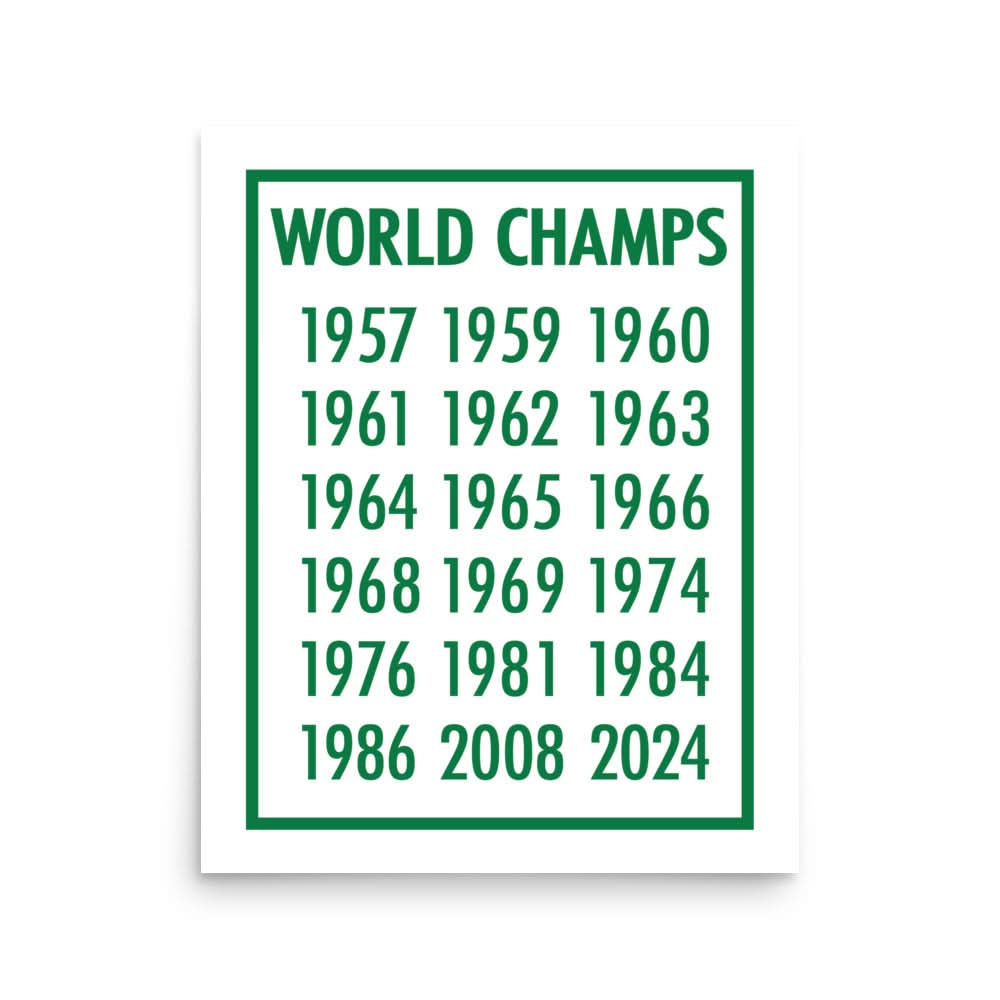 Boston Basketball: 18-Time World Champions Print 2