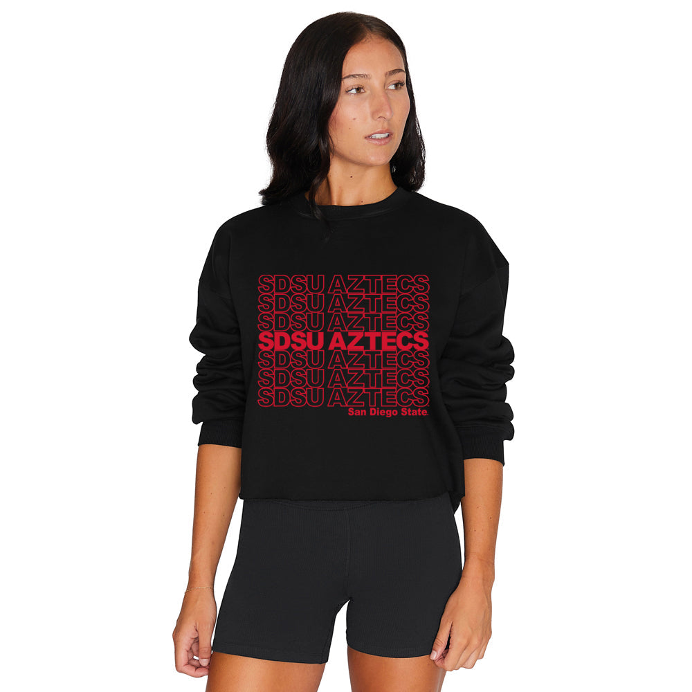 San Diego State Aztecs Repeat Black Crewneck | lojobands 3