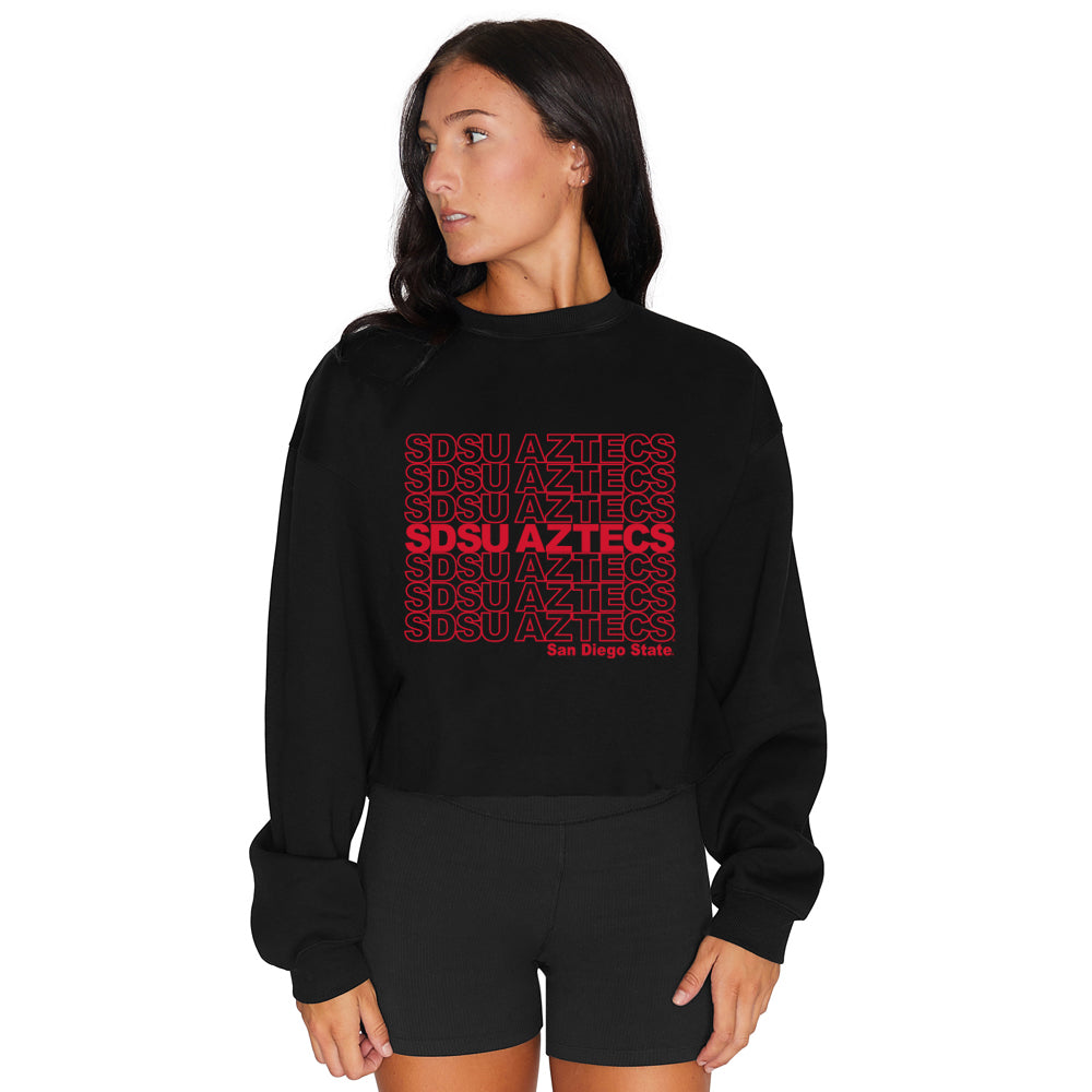 San Diego State Aztecs Repeat Black Crewneck | lojobands