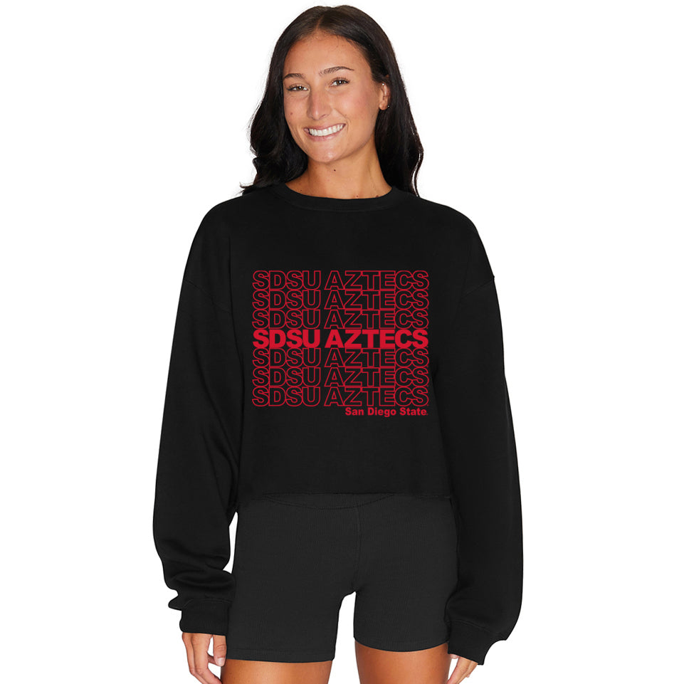 San Diego State Aztecs Repeat Black Crewneck | lojobands