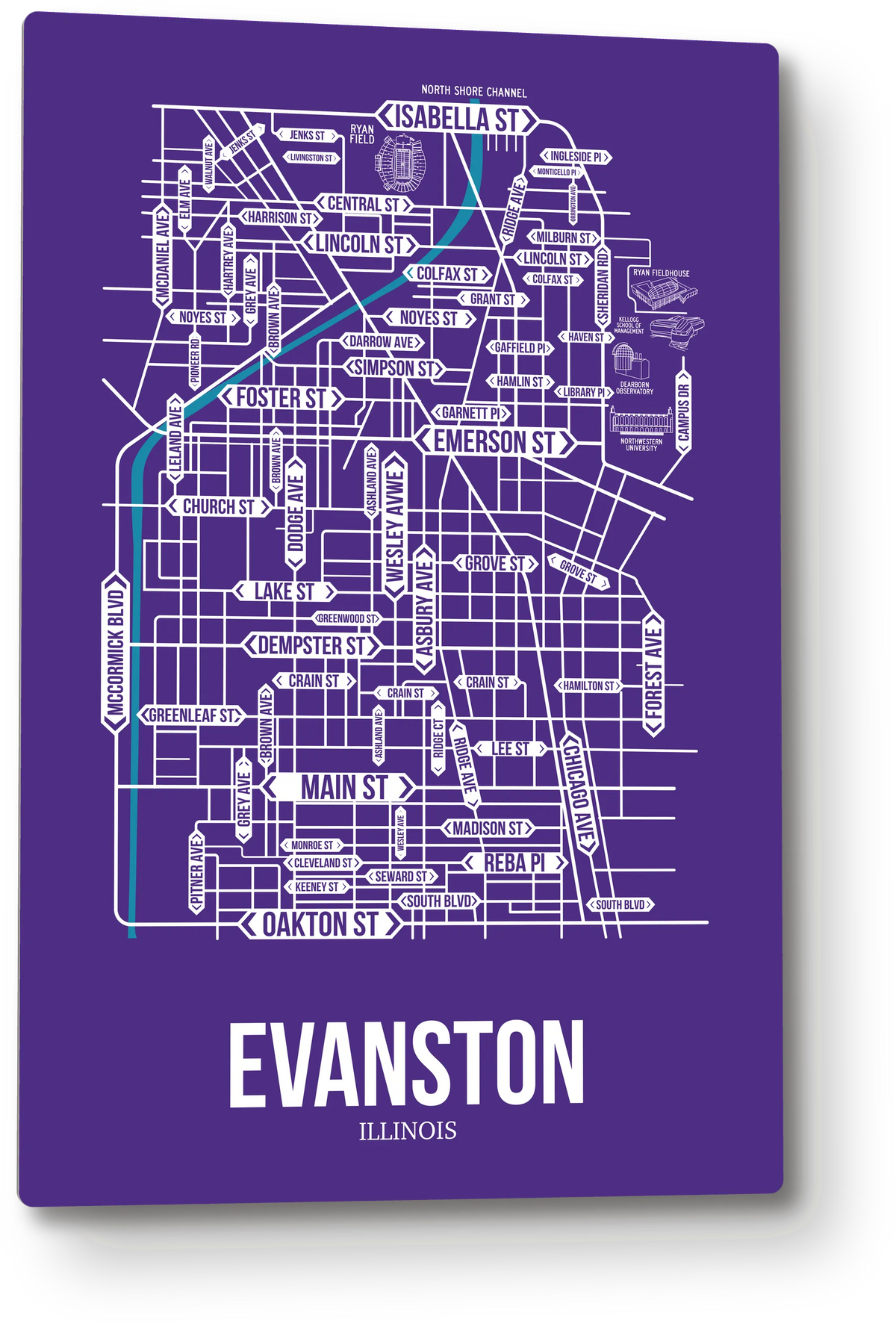 Evanston, Illinois street map 1