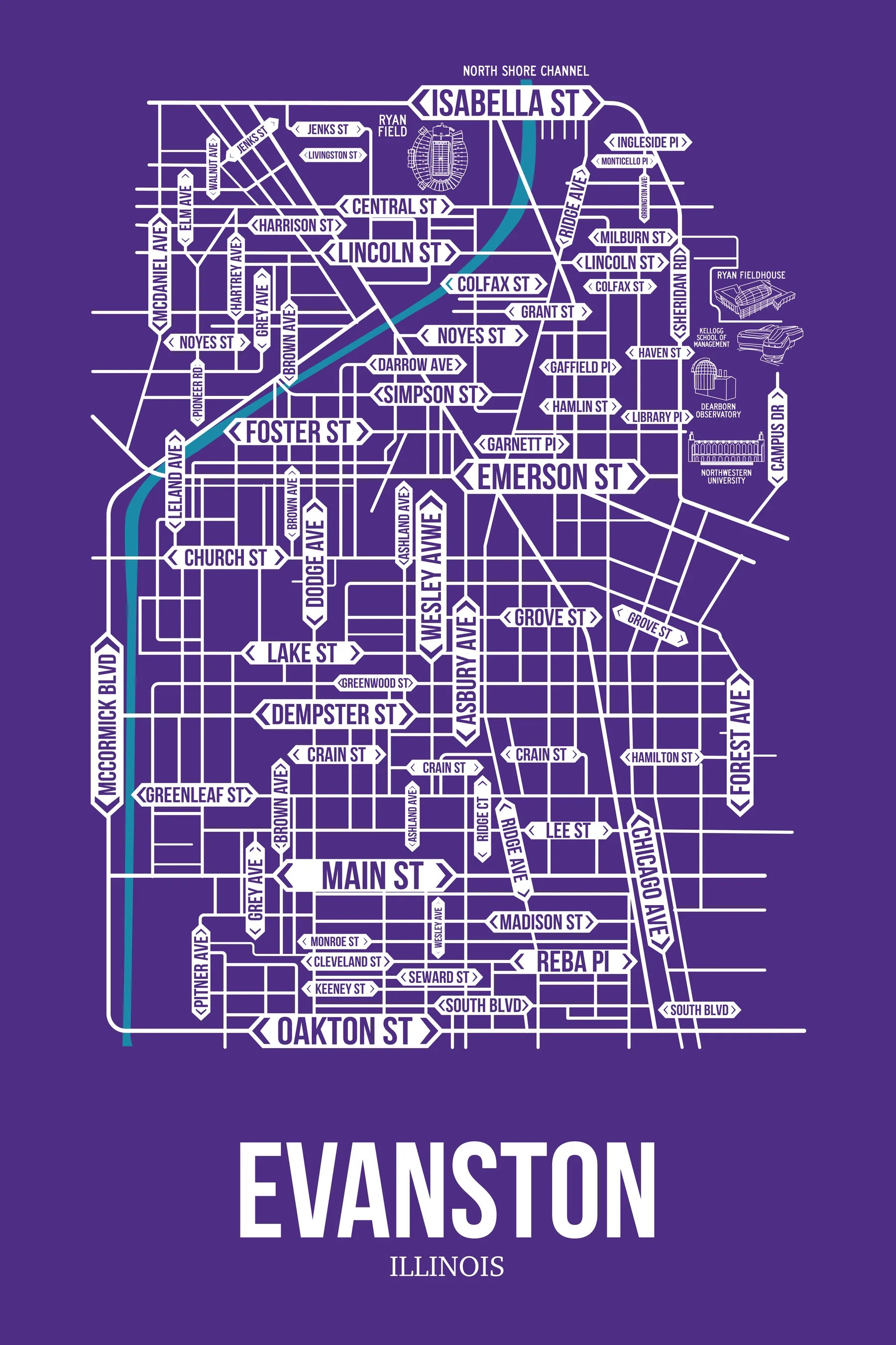 Evanston, Illinois street map 7