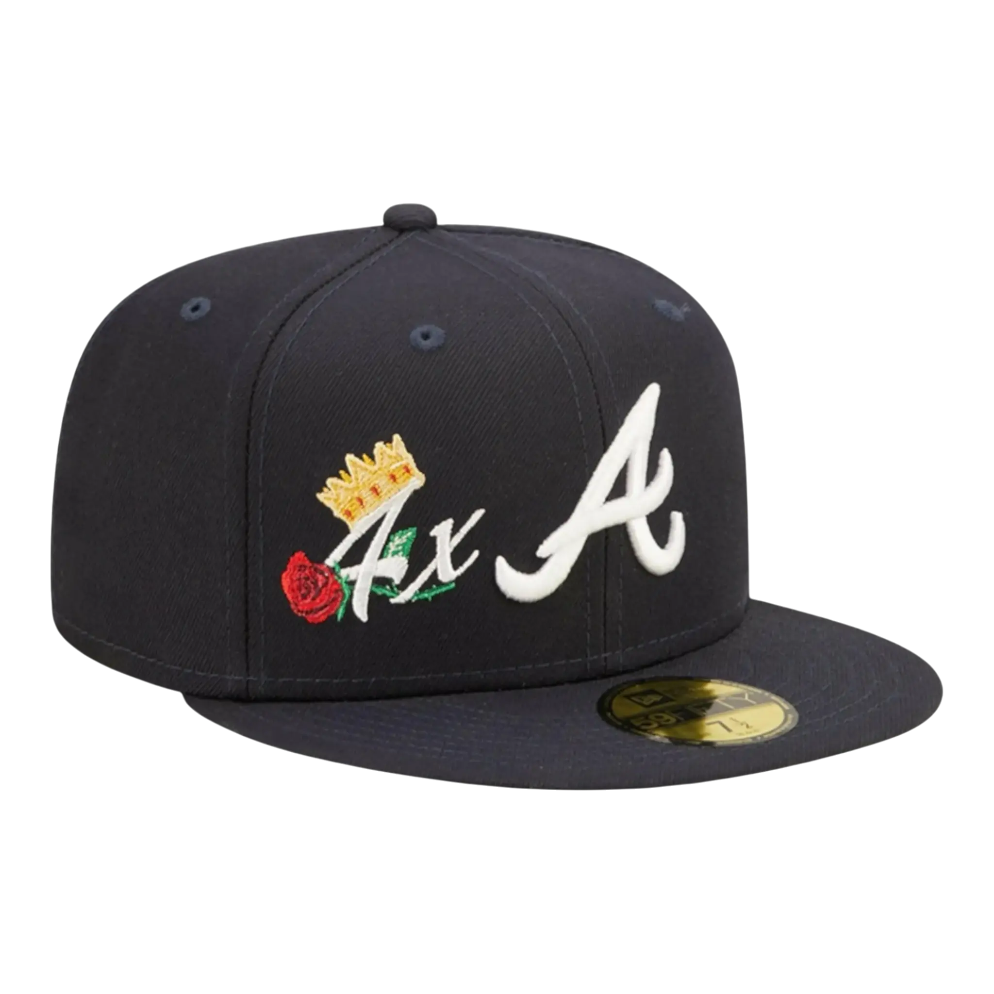 New Era Atlanta Braves Crown Champs WS Men Fitted Hat Navy 1