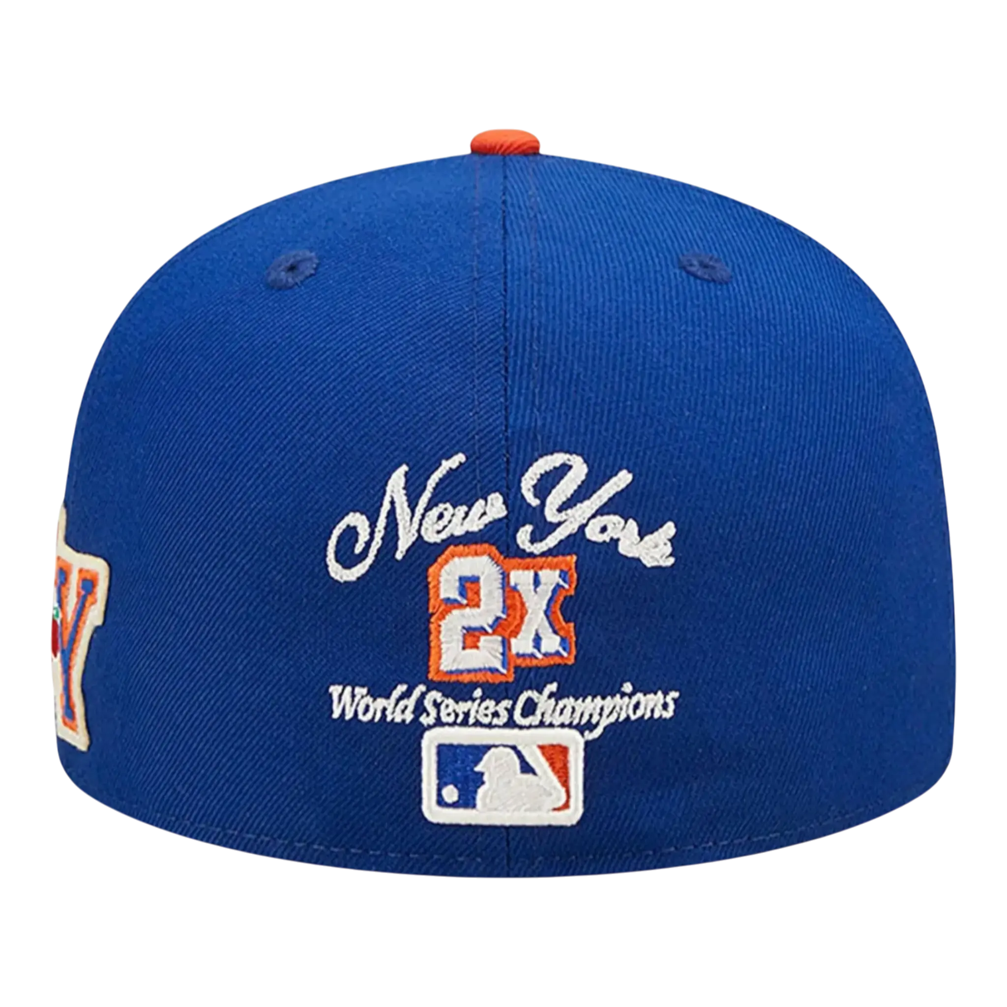 New Era 59Fifty MLB New York Mets Letterman Fitted Hat Blue/Orange 2