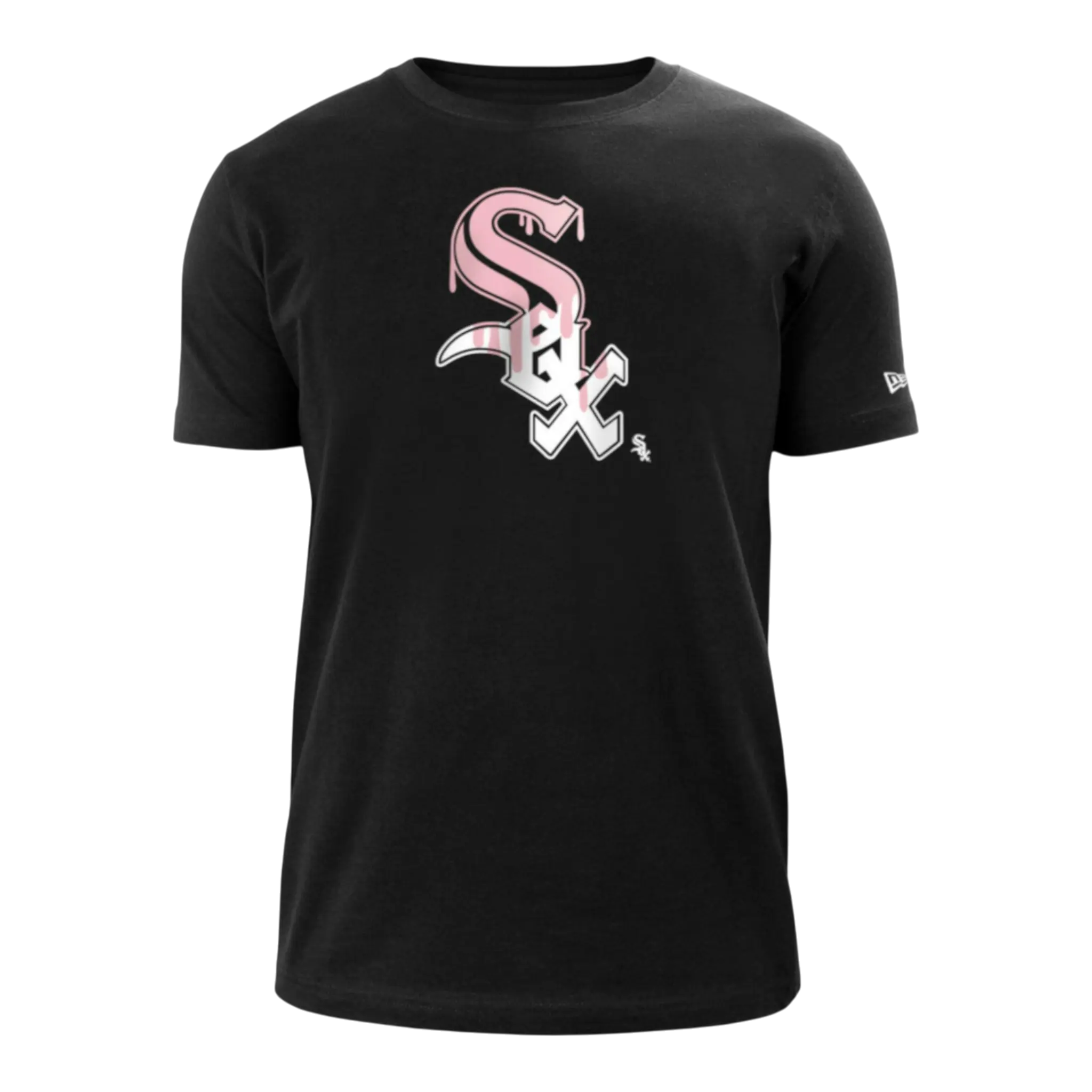 New Era MLB Chicago White Sox Team Drip World Series Men T-Shirt Black/Pink 1