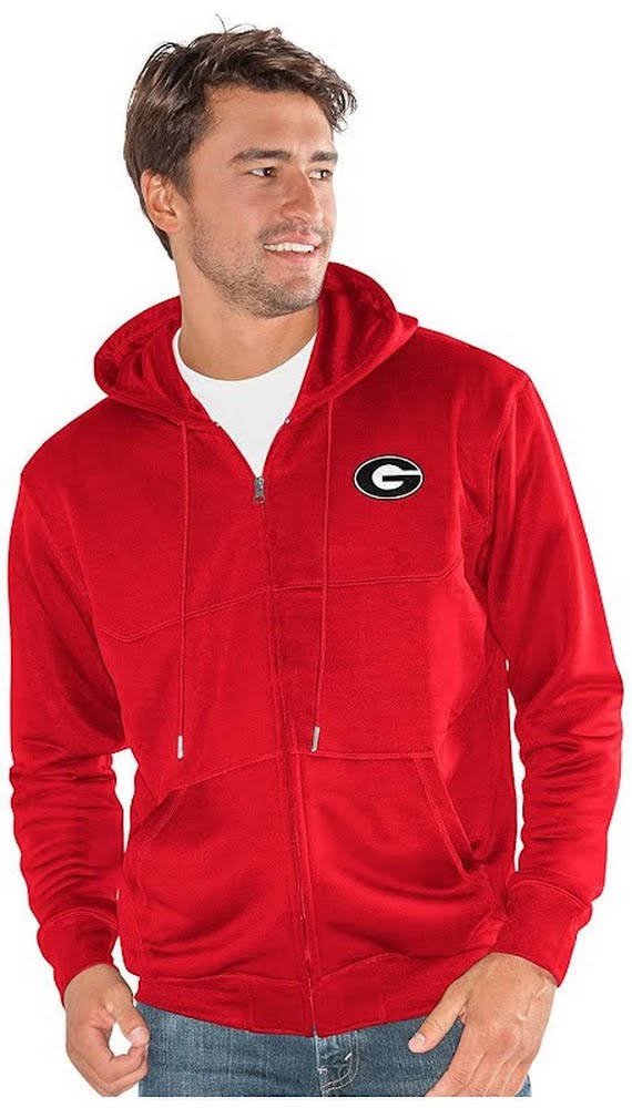 Georgia Bulldogs Mens Cadence Full Zip Sweatshirt, Red, Size Small 4