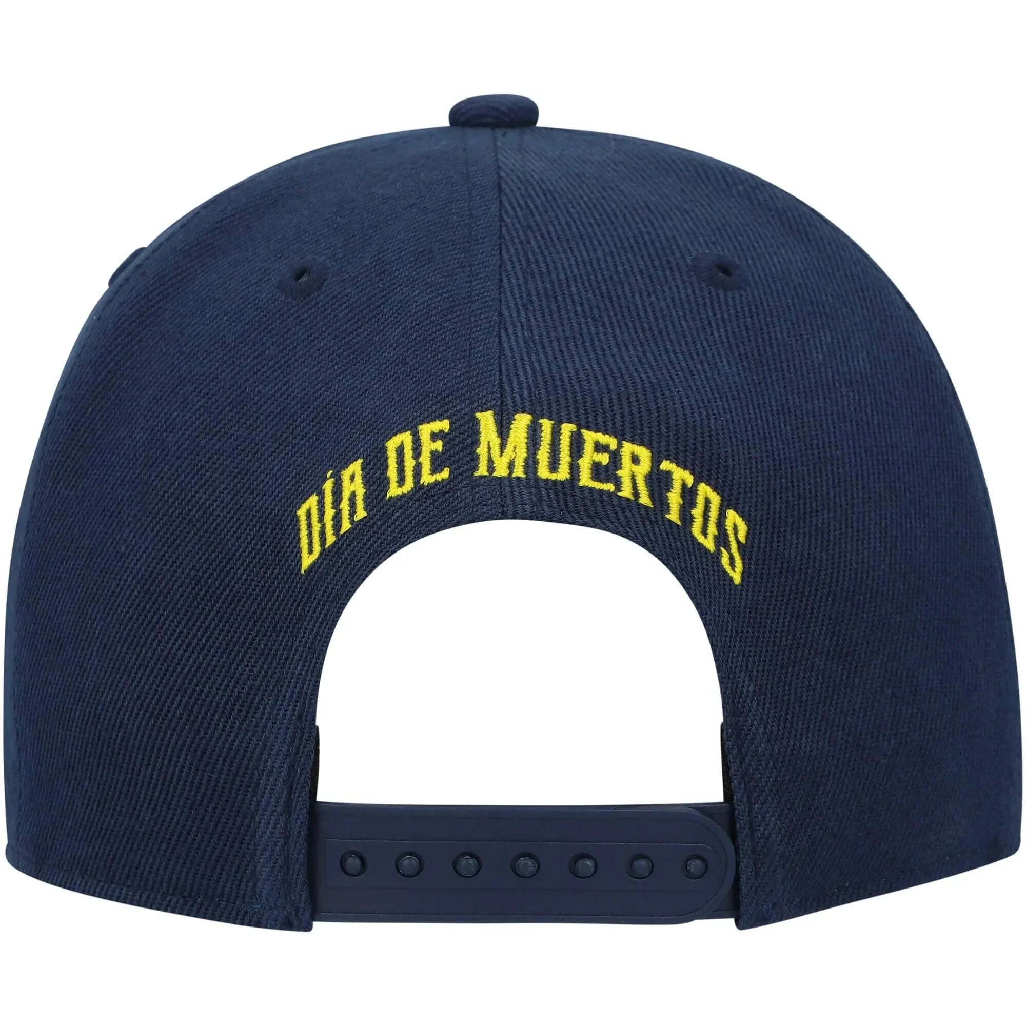 Fan Ink Collection Club America Day of the Dead Skull Snapback Hat - Navy-Blue 3