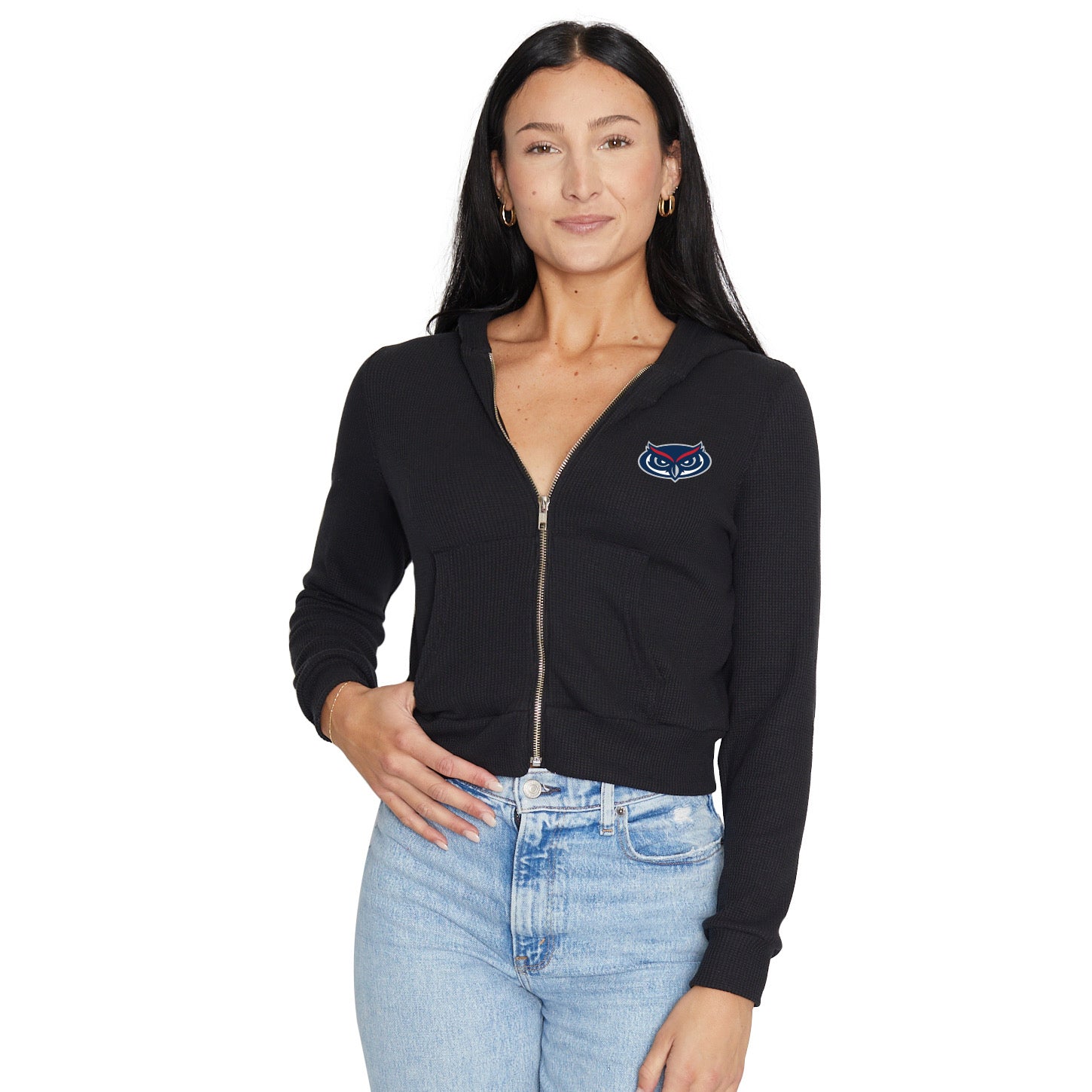 Florida Atlantic Owls Waffle Knit Zip Up Hoodie | lojobands 4