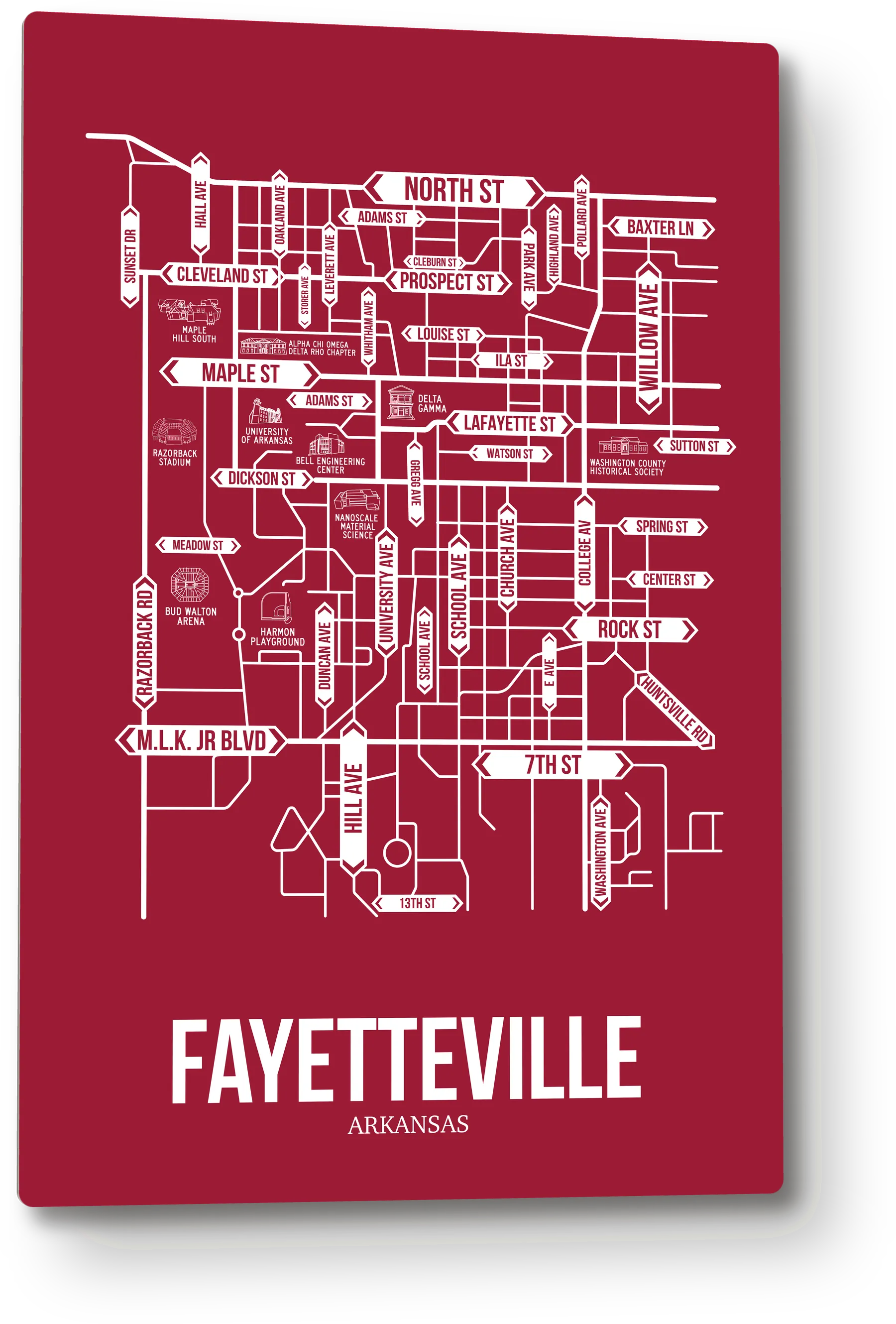 Fayetteville, Arkansas street map 1