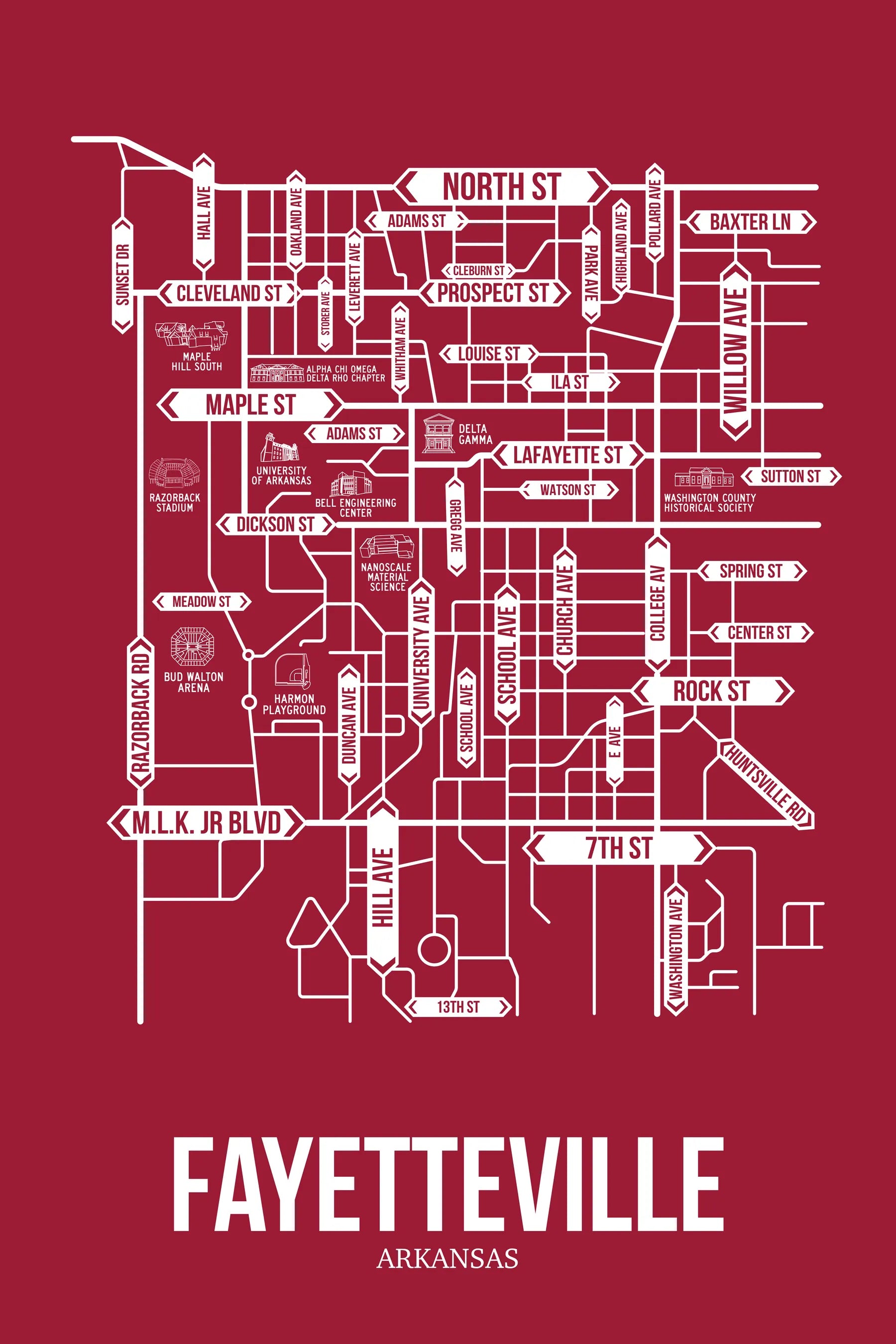 Fayetteville, Arkansas street map 7