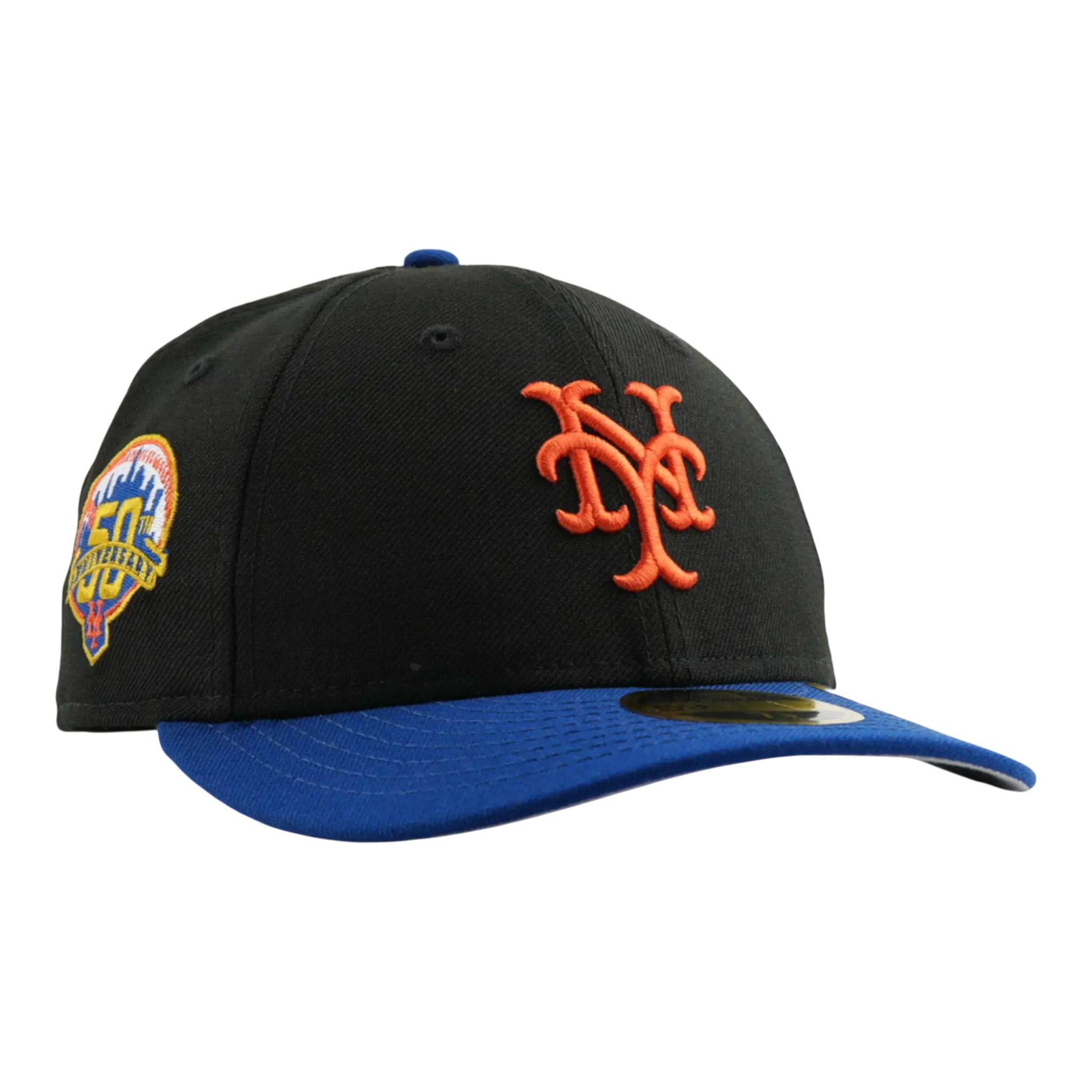 New Era 59Fifty MLB New York Mets 50th Anniversary Low Profile Fitted Hat Black/Royal 1