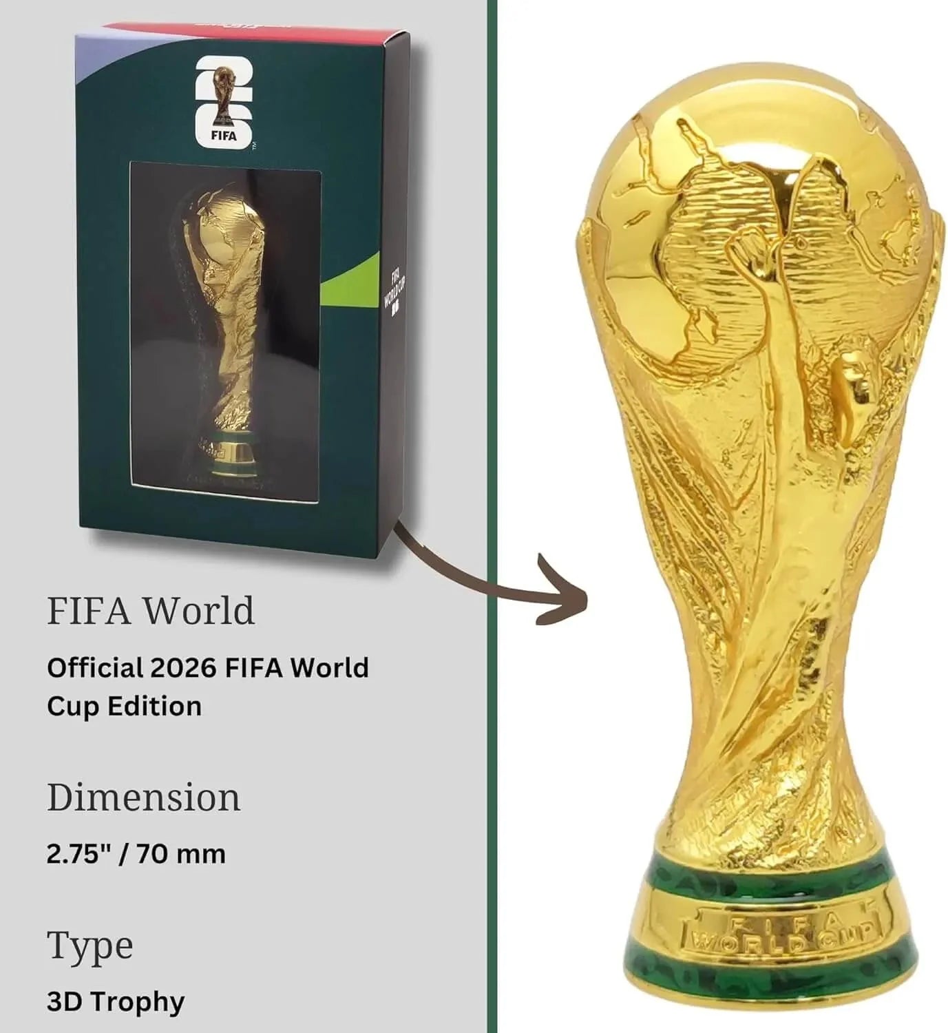 FIFA World Cup 3D 3-Inch Trophy Replica 2