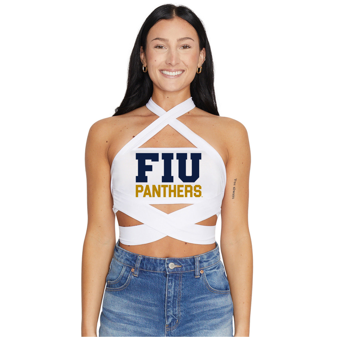 FIU Panthers White Multi Way Bandeau Top | lojobands