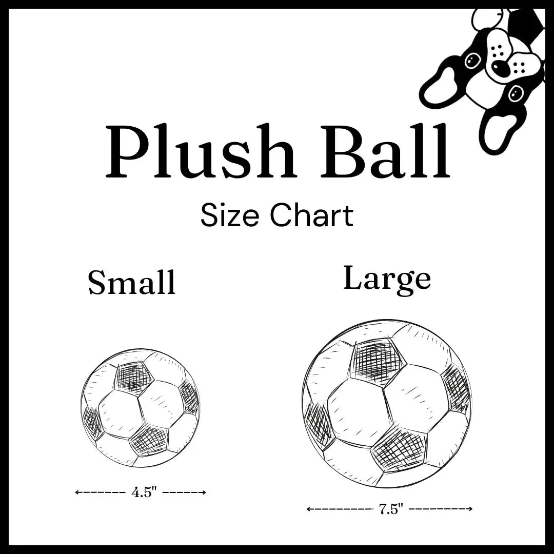 Floofball Miami Plush Large (7.5"x7.5") Soccer Ball - Dog Toy 7