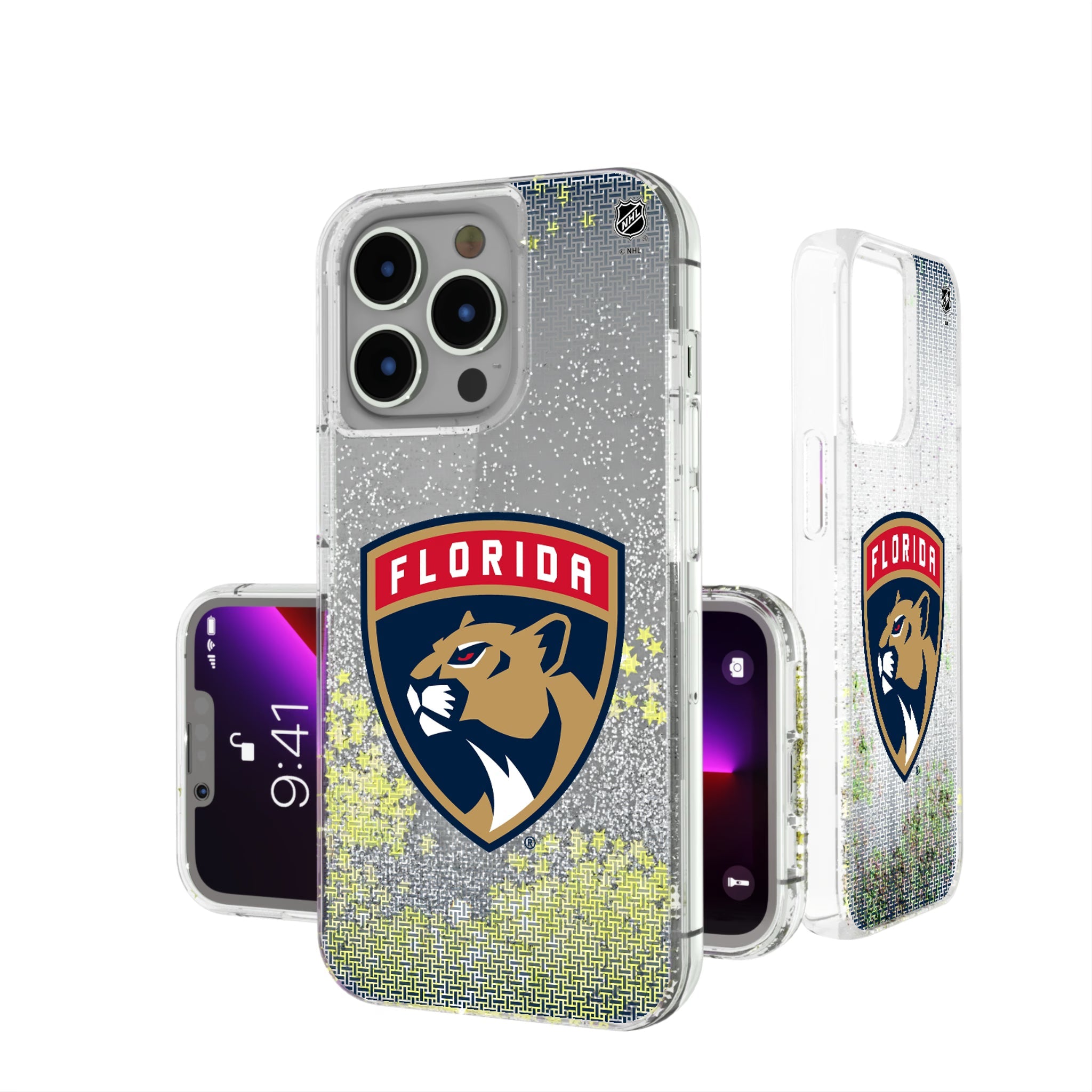 Florida Panthers Linen Glitter Phone Case 14