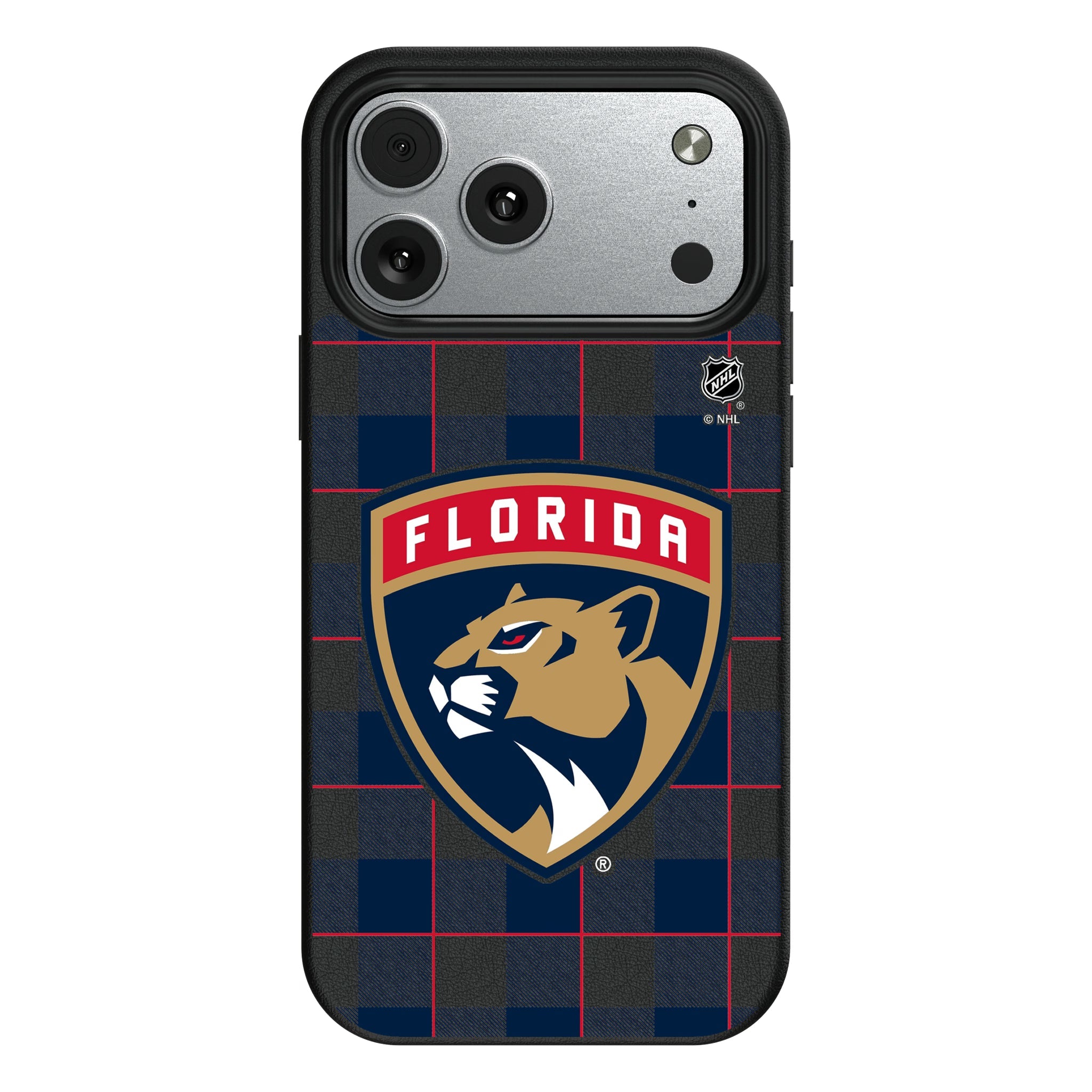 Florida Panthers Plaid MagSafe Compatible Phone Case for Apple iPhone 10
