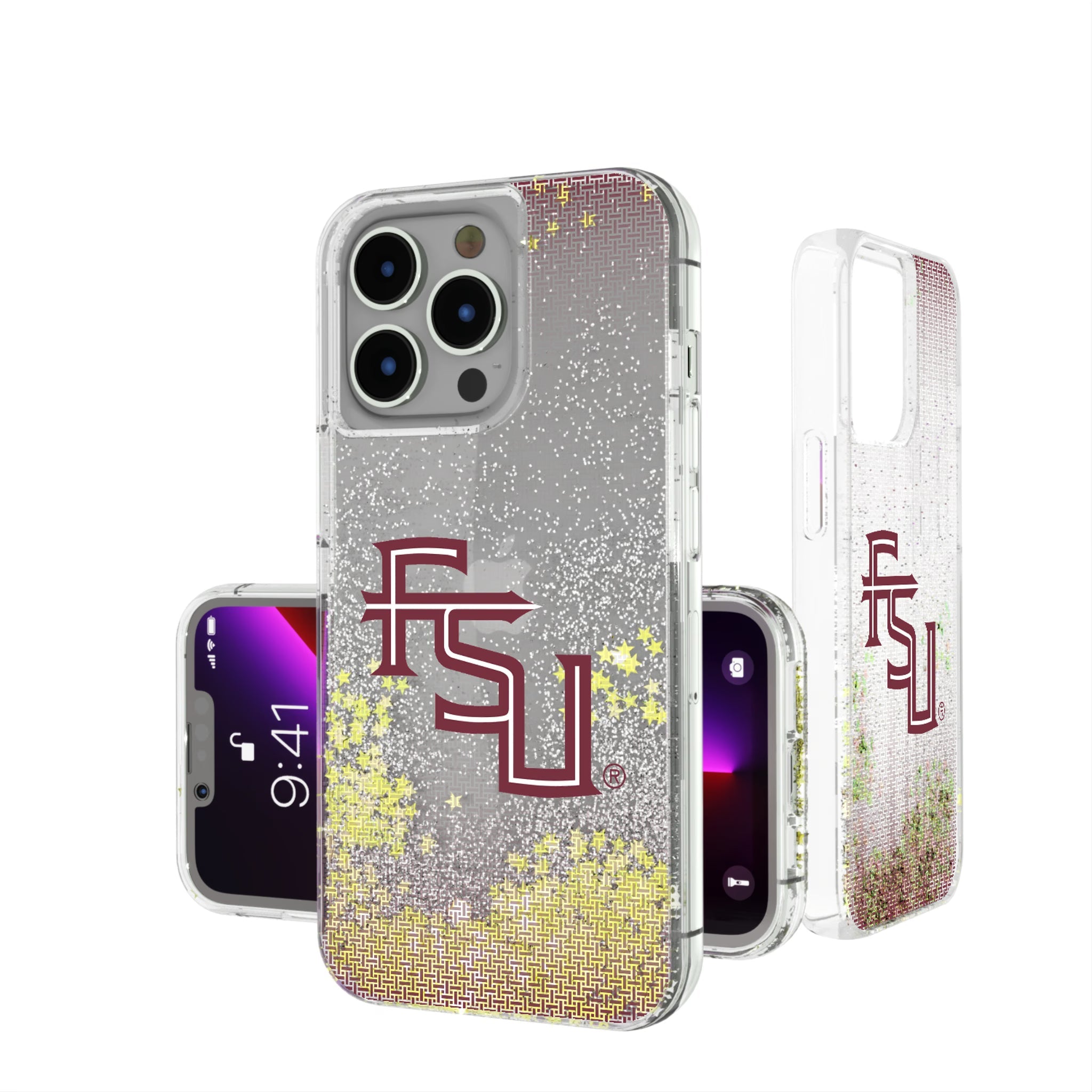Florida State University Seminoles Athletic Wordmark Linen Glitter Phone Case 15
