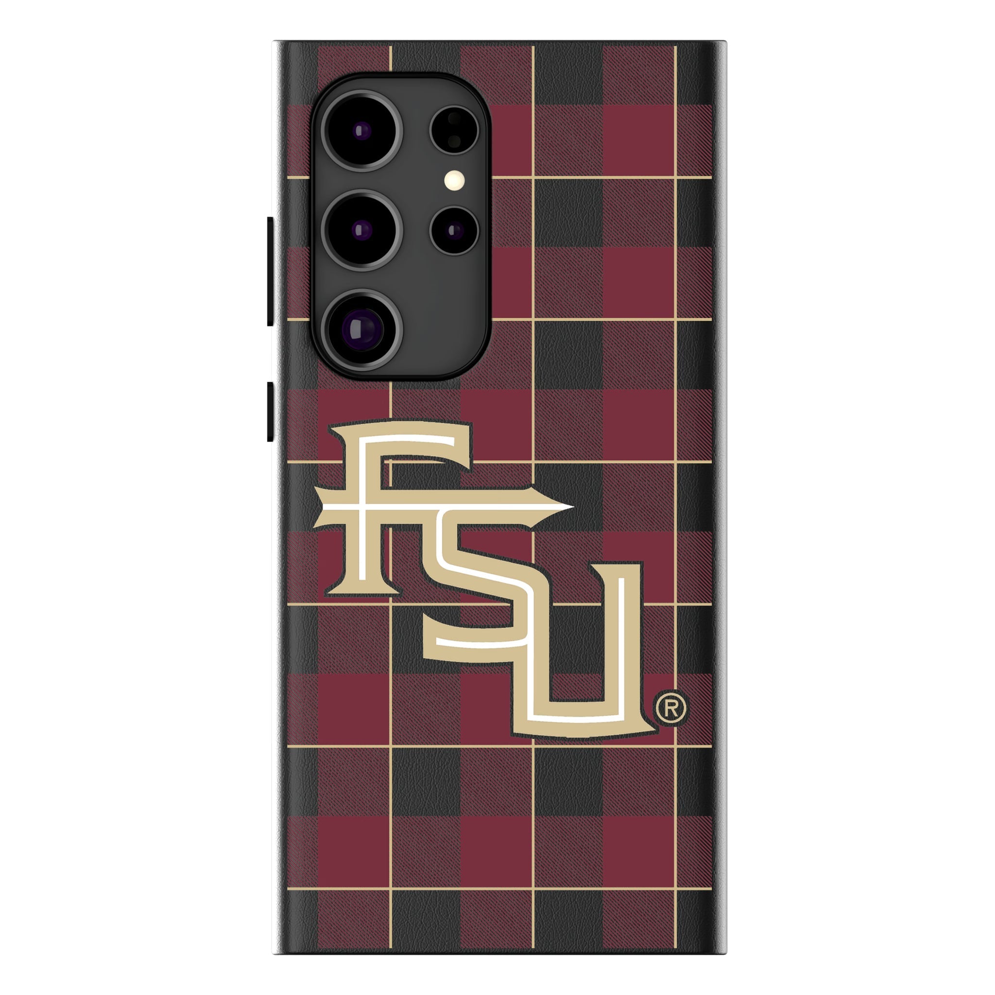 Florida State University Seminoles Athletic Wordmark Plaid MagSafe Compatible Phone Case for Samsung Galaxy 15