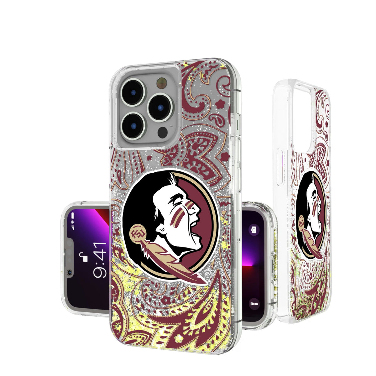 Florida State University Seminoles Paisley Glitter Phone Case 14