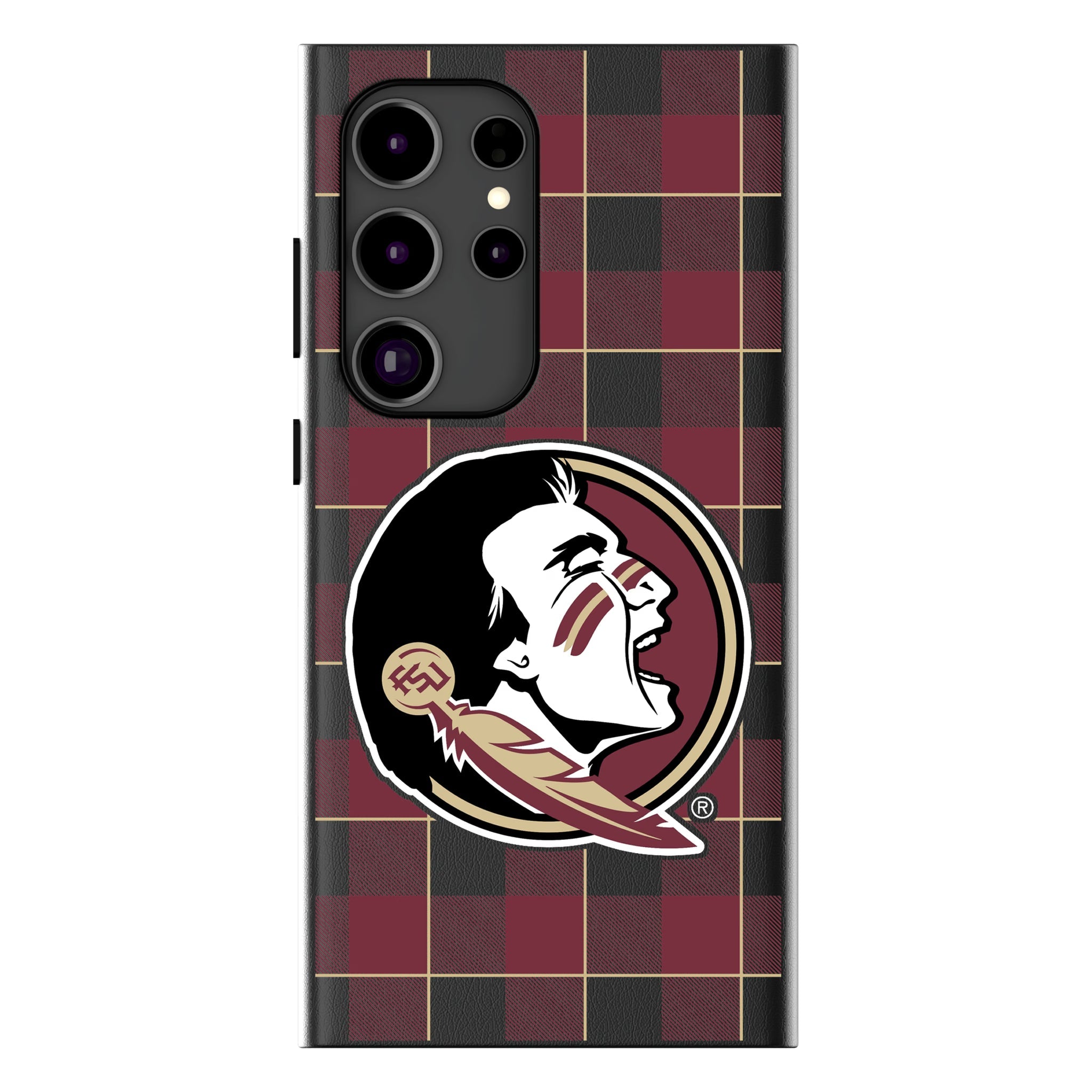 Florida State University Seminoles Plaid MagSafe Compatible Phone Case for Samsung Galaxy 15