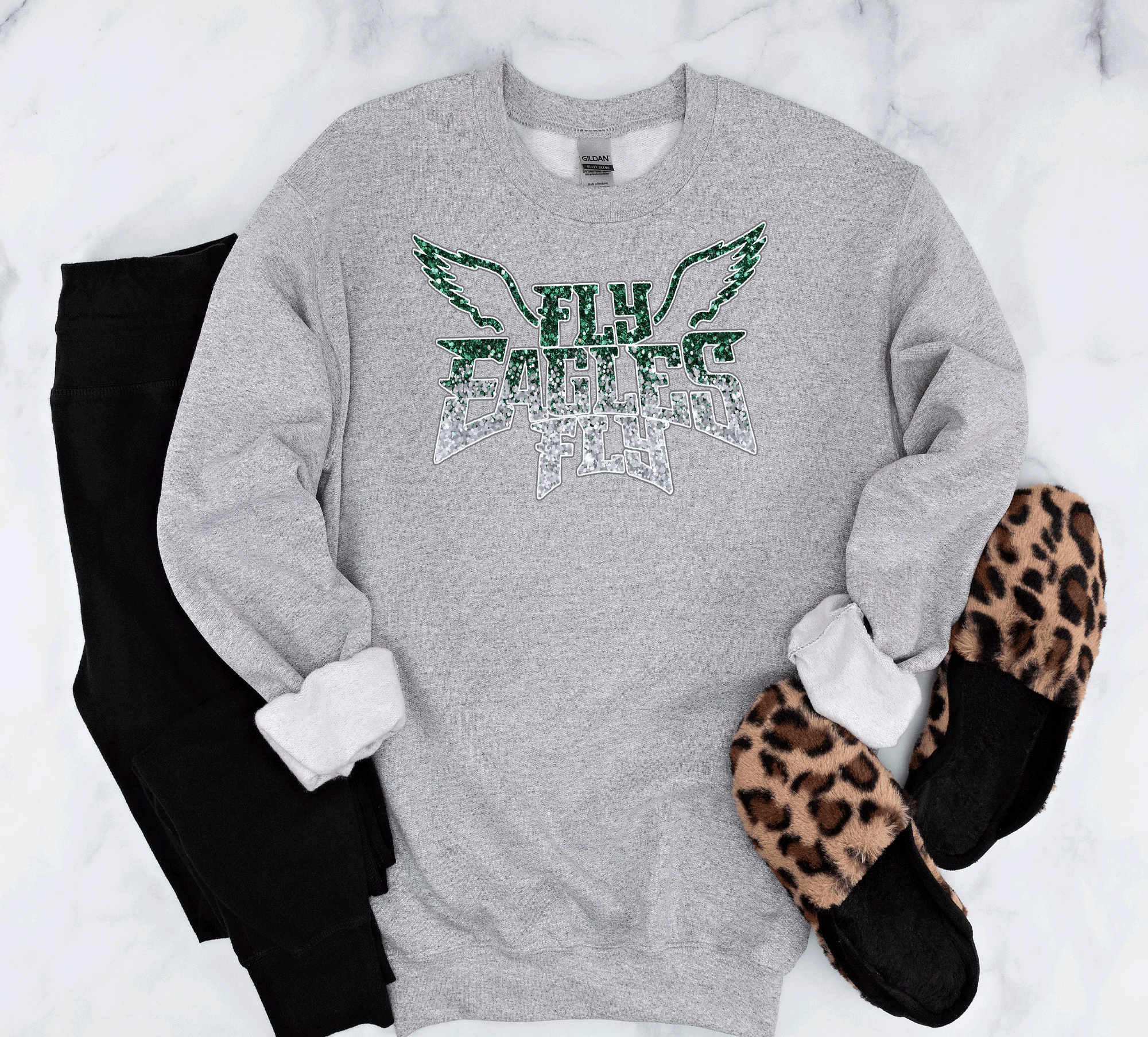 EAGLES Fly Birds Fly Faux Glitter Bling Philadelphia Football Sweatshirt, Philly T-shirt, Trending Eagles Fan Shirts, Football Crewneck, Eagles Hoodie, Superbowl GIfts 4