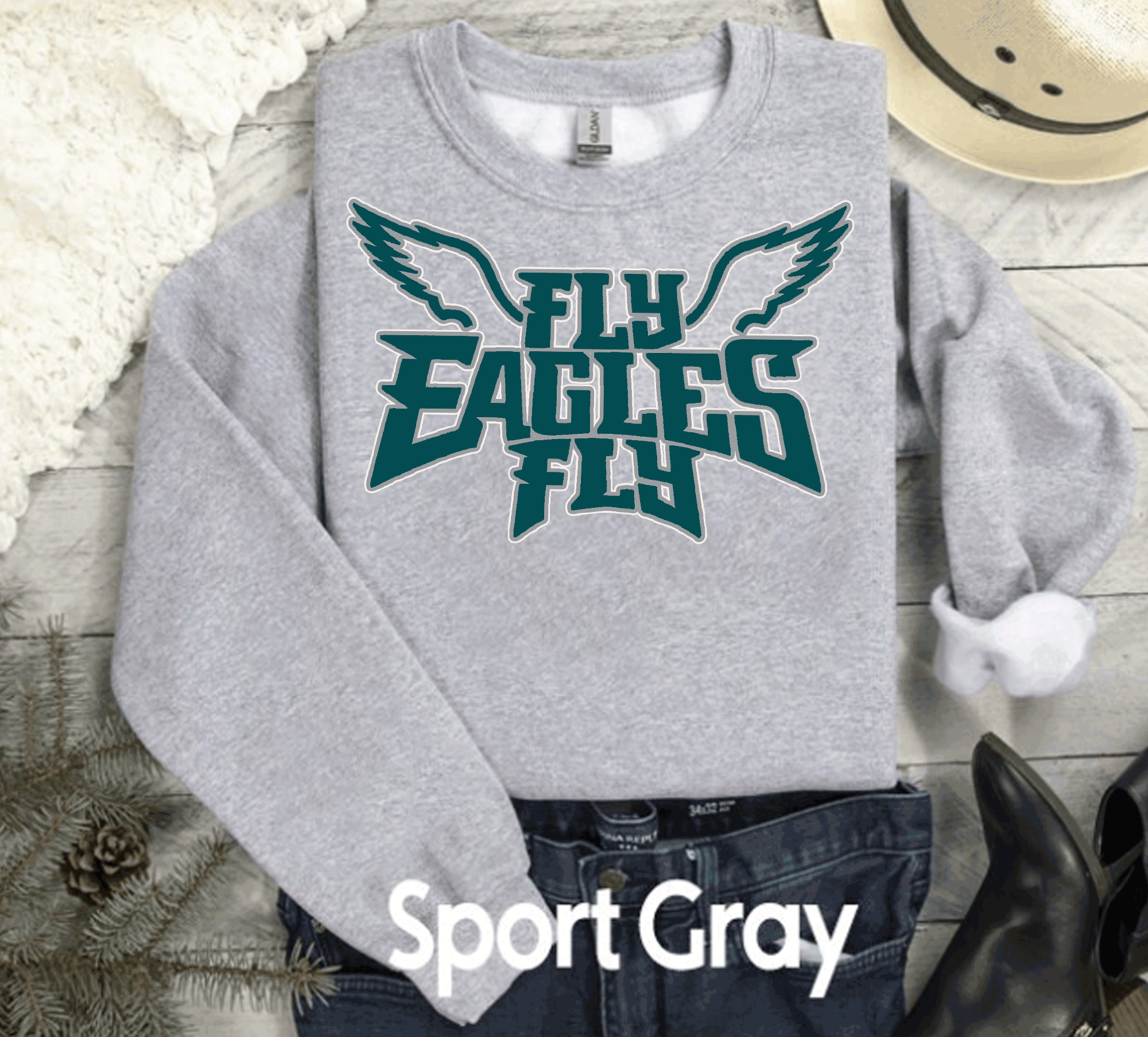 EAGLES Fly Birds Fly Bling Philadelphia Football Sweatshirt, Philly T-shirt, Trending Eagles Fan Shirts, Football Crewneck, Eagles Hoodie, Superbowl GIfts 3