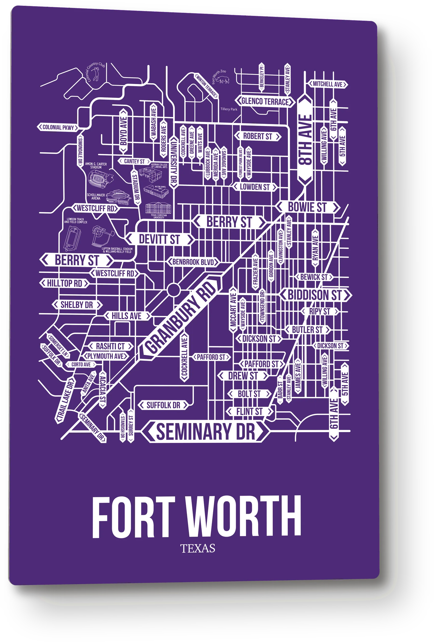 Fort Worth, Texas street map