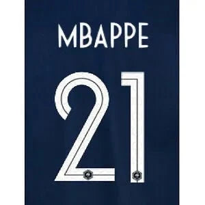France 2018 Youth Home Mbappe #21 Jersey Name Set 1