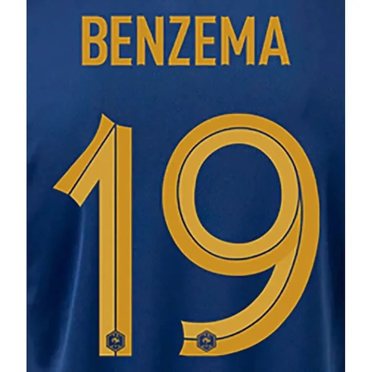 France 2022-23 Home Benzema #19 Jersey Name Set 1