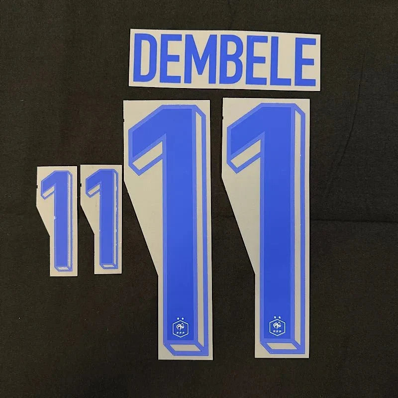 France 2024/25 Away Dembele #11 Jersey Name Set 1