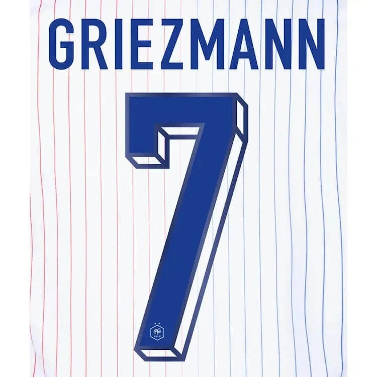France 2024/25 Away Griezmann #7 Jersey Name Set 1
