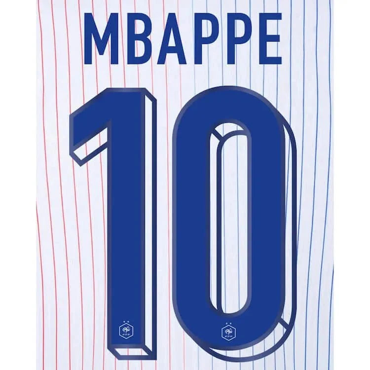 France 2024/25 Away Mbappe #10 Jersey Name Set 1