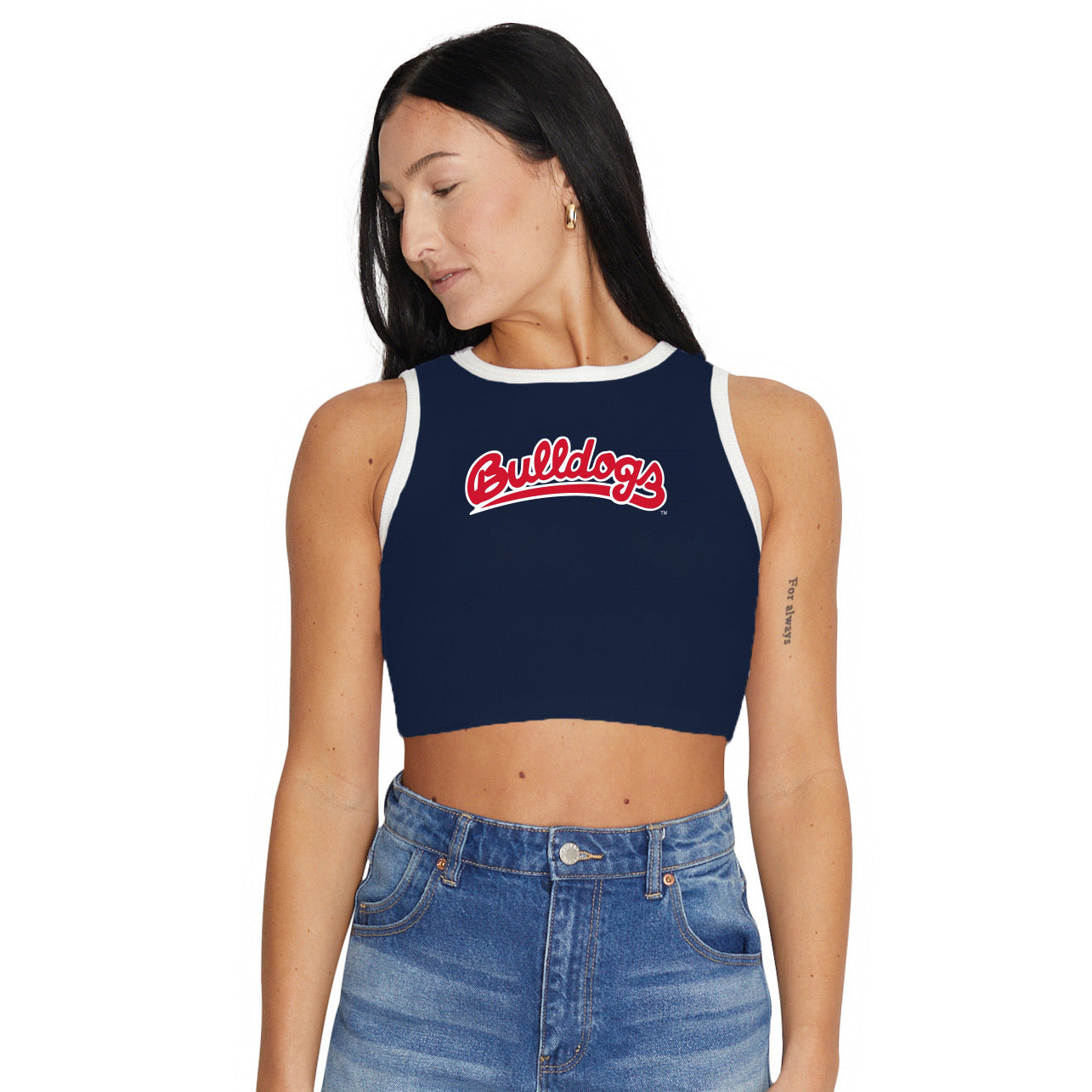 Fresno State Touchdown Contrast Ribbed Tank | lojobands