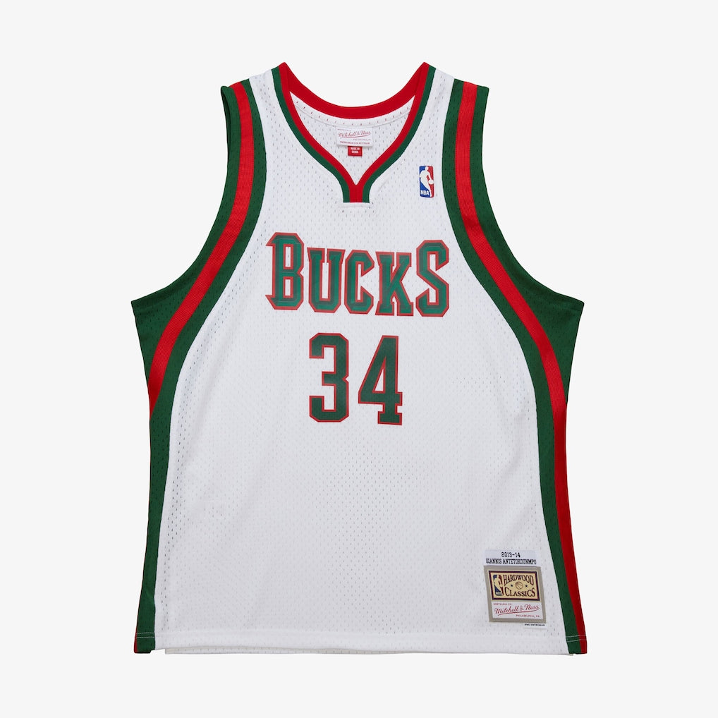 Milwaukee Bucks - Giannis Antetokounmpo 2013-14 White Swingman Jersey 1