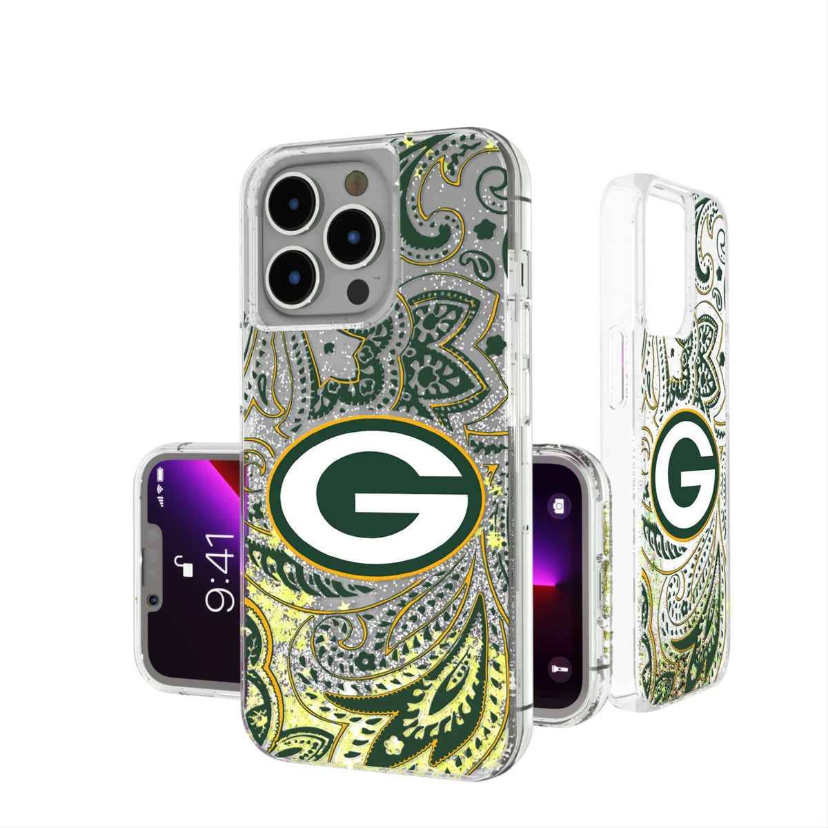 Green Bay Packers Paisley Glitter Phone Case 9