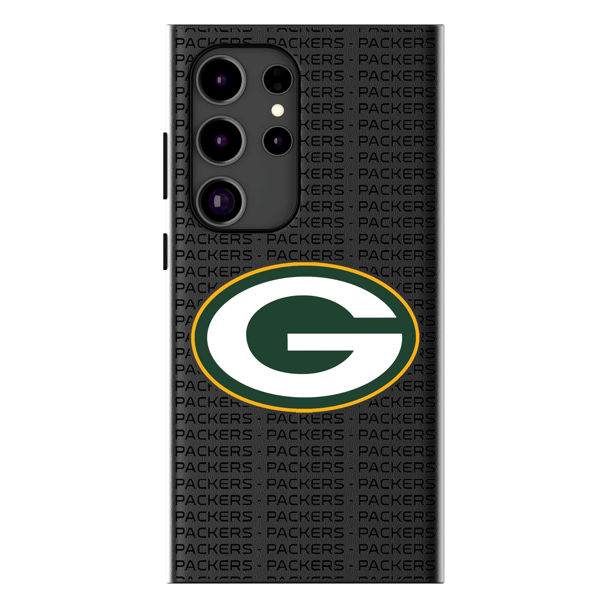 Green Bay Packers Text Backdrop MagSafe Compatible Phone Case for Samsung Galaxy 15