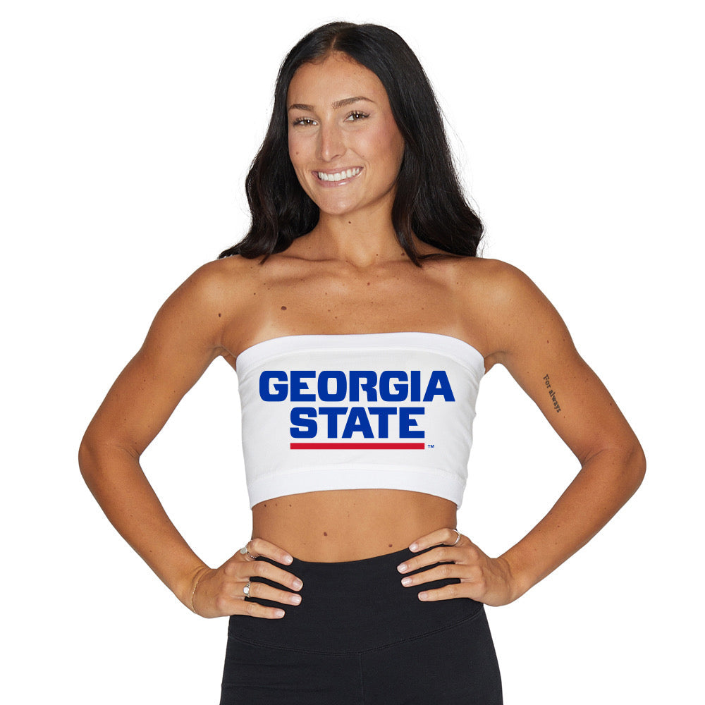 Georgia State White Bandeau Top | lojobands