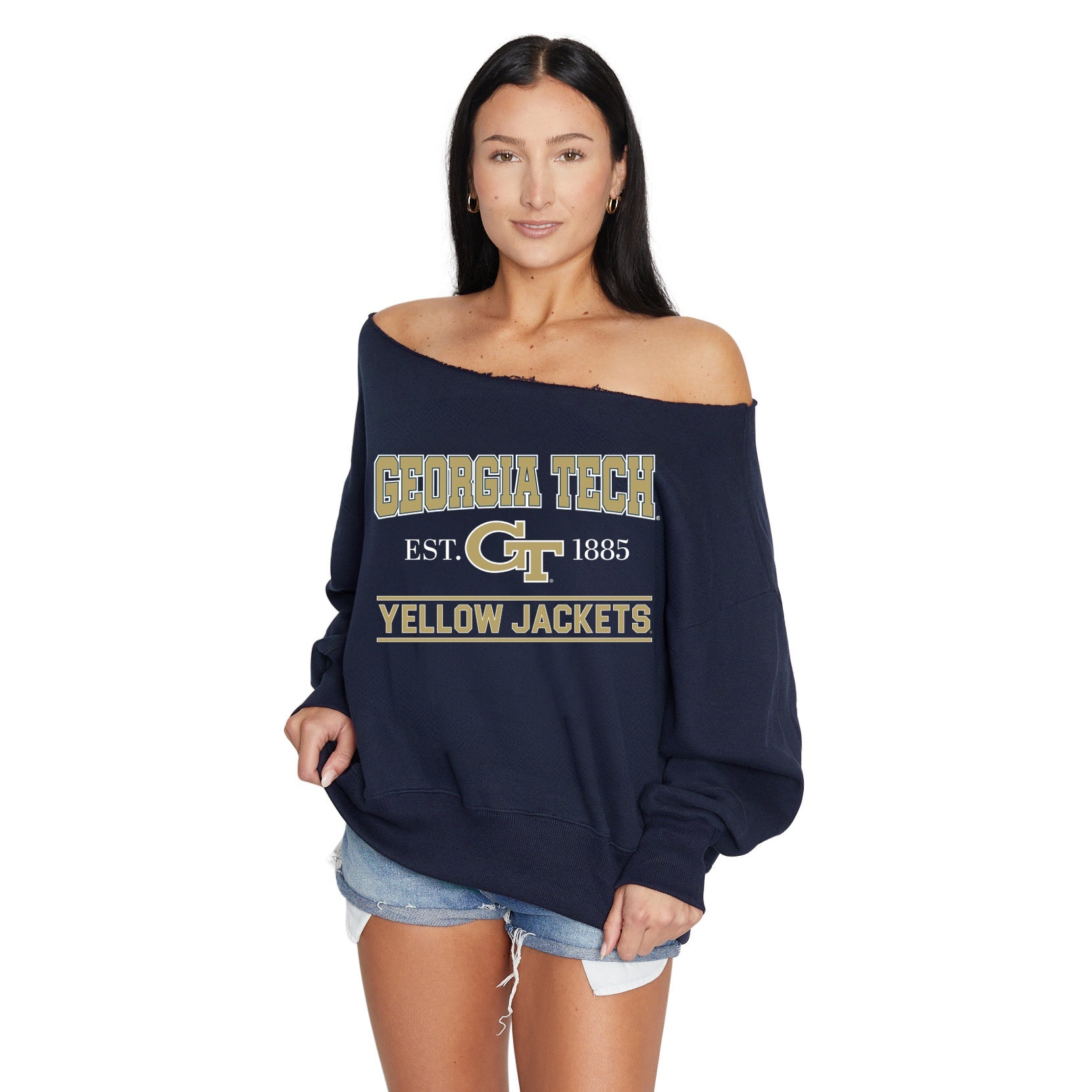 Georgia Tech Off the Shoulder Sweatshirt | lojobands