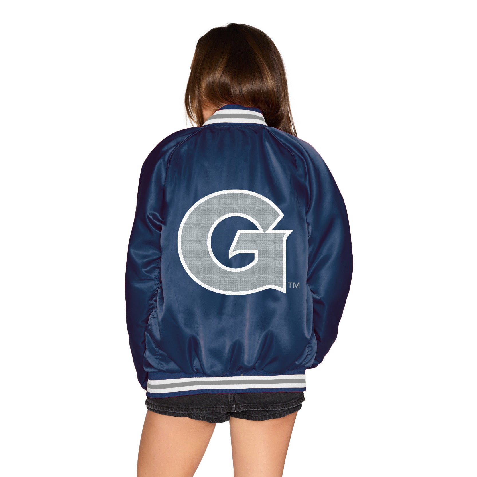 Georgetown Satin Letterman Bomber Jacket | lojobands